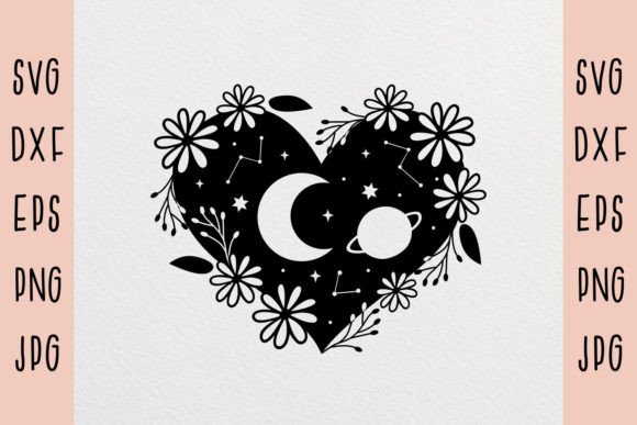 Celestial Heart Svg for Embroidery Projects