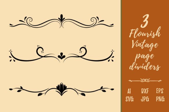 Decorative Vintage Floral Page Dividers - A Graphic Design Asset Review