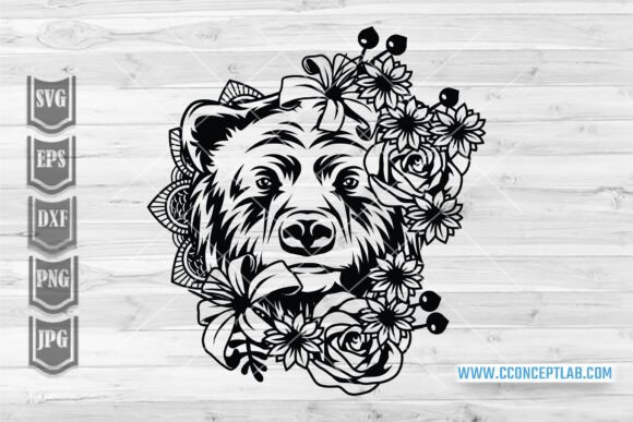 Floral Bear Svg - A Versatile Graphic Design Asset for Handmade Creations