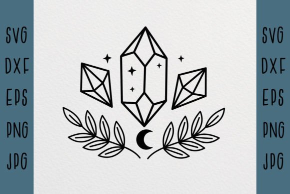 Floral Crystal Svg for Crafting & Design Projects