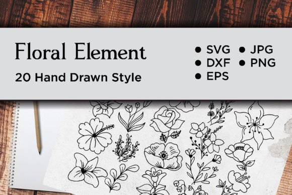 Floral Doodle Drawing Creator Graphics for Illustrations