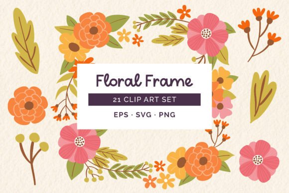 Floral Frame Items: A Playful Graphic Design Asset for Creative Sellers