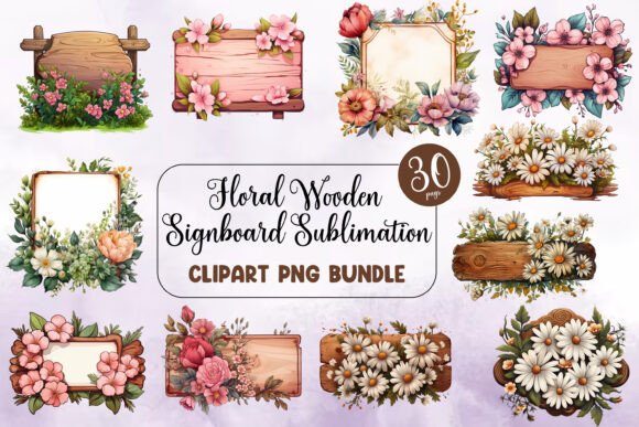 Floral Wooden Signboard Sublimation Graphics for Local Branding