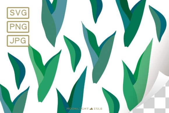 Funky Floral Leaf PNG Tulip Leaves - Graphics & Illustrations Review