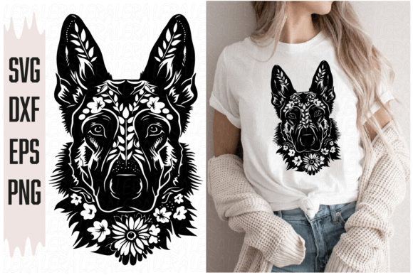 German Shepherd Dog Floral Embroidery Design Review