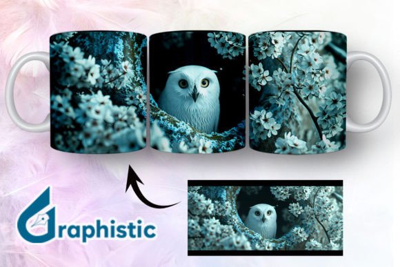 Owl Floral Break Through Mug Wrap 04: Graphics & Illustrations Review