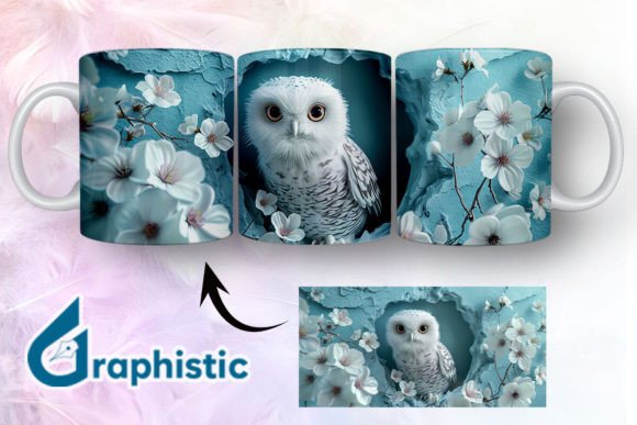 Owl Floral Break Through Mug Wrap 16 Graphics and Illustrations Review