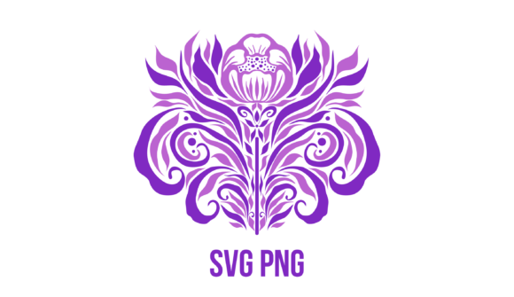 Purple Symmetrical Floral Pattern Review