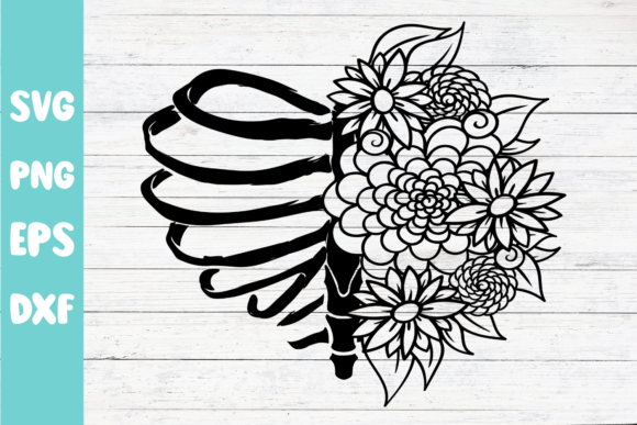 Rib Cage Floral Svg for Graphics and Illustrations