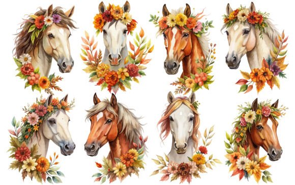 Watercolor Fall Floral Horse Head Design Review