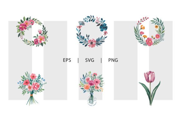 Watercolor Floral Art Illustrations Set: Premium Graphics & Freebies